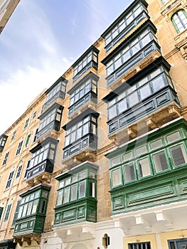 Traditional balconies in Valetta, Malta, Traditional Architecture