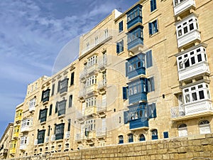 Traditional balconies in Valetta, Malta, Traditional Architecture