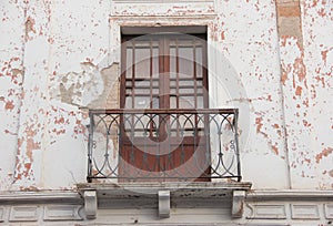 A traditional balcony in Sucre