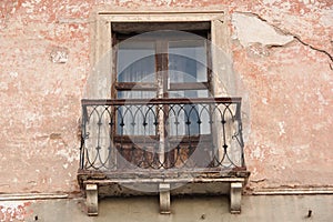 A traditional balcony in Sucre