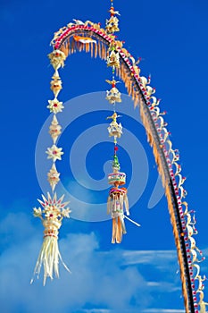 Traditional Bali penjor - decoration for Galungan holidays