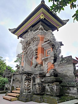 A traditional Balinese building in the Indonesian mini park is beautiful