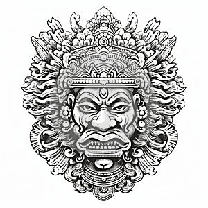Traditional Balinese Motifs: Oriental Design With Indian God Head