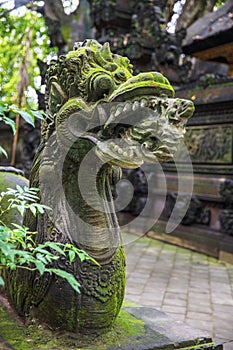 Traditional balinese statue dragon. Ubud