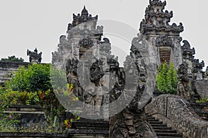 Traditional Balinese statue. Sculpture in Pura Lempuyang Luhur in west of Bali, Indonesia