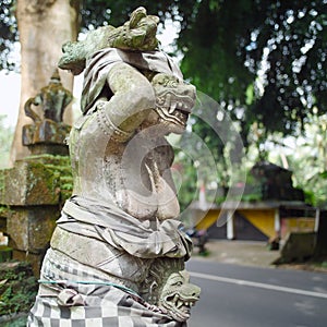 Traditional Balinese stone sculpture art and culture at Bali,