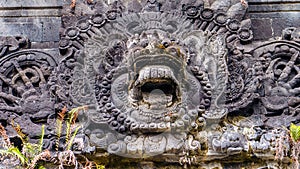 Traditional Balinese stone sculpture art and culture at Bali, Indonesia