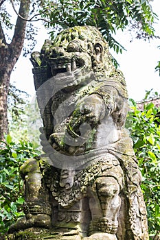 Traditional Balinese stone sculpture art and culture at Bali, Indonesia