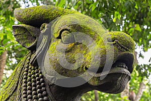 Traditional Balinese stone sculpture art and culture at Bali, Indonesia