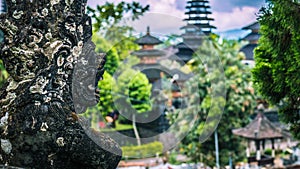 Traditional Balinese stone sculpture art and culture at Bali, Indonesia
