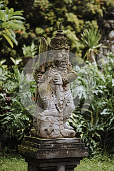 Traditional Balinese stone sculpture art and culture at Bali, IndonesiaTirta Empul Temple