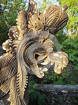 Traditional Balinese stone templ sculpture Indonesia Bali photo