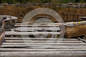 Traditional bamboo wooven used to drying flour