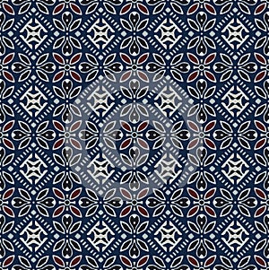 Traditional BANDHANI patola BLUE seamless patternallover design