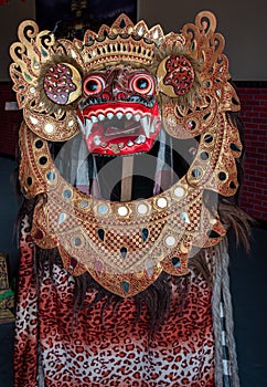 Traditional barong costume made of wood and wool