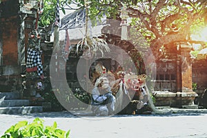 Traditional barong dance performance in Bali, Indonesia.