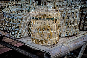 Traditional basket handmade photo taken in pasar jati minggon batang photo