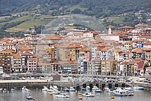 Traditional basque country fishing village of Bermeo. Spanish coastline town