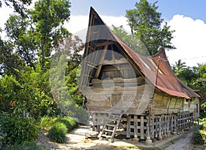 Traditional Batak house on the Samosir island