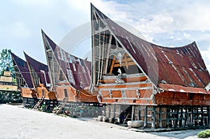 Traditional Batak house on the Samosir island, Indonesia