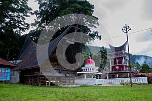 Traditional Batak house on the Samosir island North Sumatra Indonesia photo