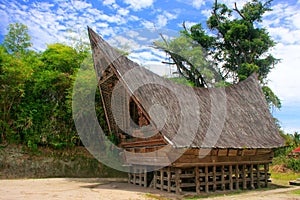 Traditional Batak house on Samosir island, Sumatra, Indonesia