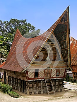 Traditional Batak house on Samosir island, Sumatra, Indonesia