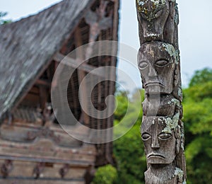 Traditional batak houses, Lake Toba, Sumatra, Indonesia