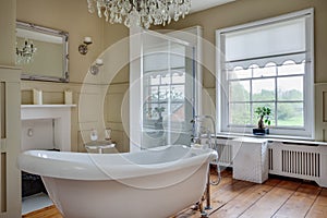 Traditional bathroom within former old victorian rectory