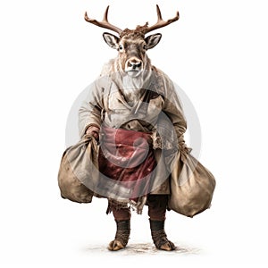 Traditional Bavarian Clothing: Caribou In Unique Attire
