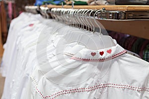 Traditional Bavarian dress in shop prepared