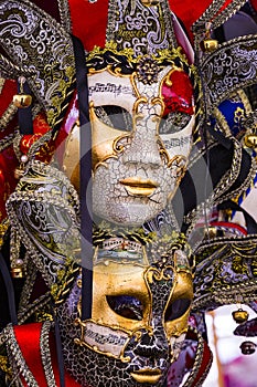 The traditional beautiful Venetian mask for participation in the carnival
