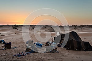 Traditional bedouin tent, desert of Sahara