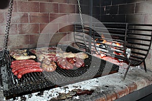 Traditional argentinian asado barbeque from argentina tradition bbq from Argentine brazil paraguay uruguay and chile photo