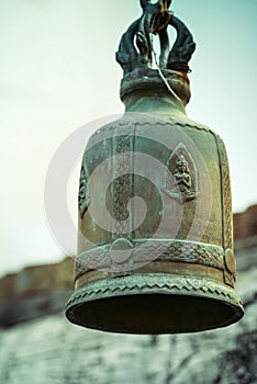 Traditional bell in an Thai Temple Golden Mount