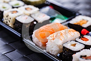 Traditional bento sushi box