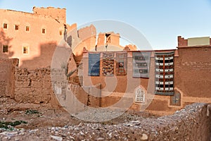 Traditional berber house in Morocco at sunrise