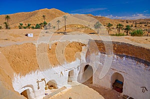 Traditional berber house near Matmata in Sahara Desert, Tunisia