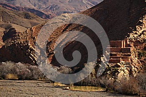 Traditional berbers village in High Atlas Mountain