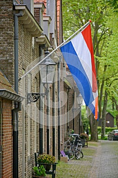 Traditional birthday celebration of King of the Netherlands Willem-Alexander, King's Day national holiday on April 27, Dutch flag