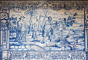 Viseu Blue Tiles Panel of the Cathedral Cloister photo