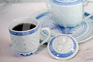 Traditional Blue and White Chinese Tea Set