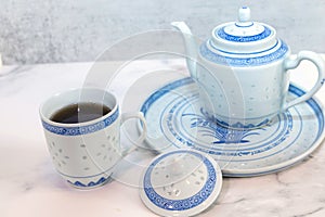 Traditional Blue and White Chinese Tea Set