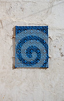 Traditional blue window from Kasbah of the Udayas in Rabat.