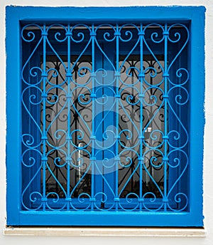 Traditional blue window from Sidi Bou Said