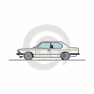 Minimalistic White Bmw E39 Sedan Vector Illustration photo