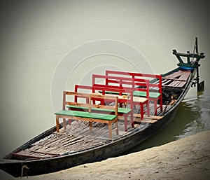 Traditional boat around a river bank area