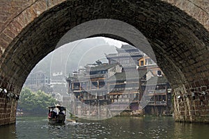 Traditional boat, Tuo Jiang river, Fenghuang, China