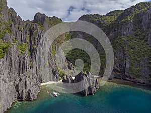 Traditional boat in a water in Philippines