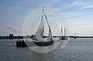 Traditional boats in Hollahd. Netherlands.